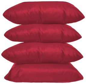 Kit 4 Almofadas Decorativas 50x50 Tecido Suede Vermelho