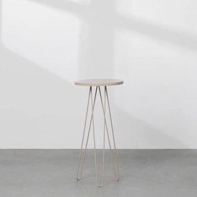 Mesa Lateral Fancy Redonda Areia - Mesa Lateral Fancy Redonda 26x58cm – Areia