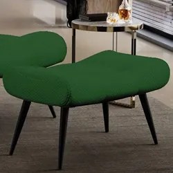 Puff Decorativo Para Sala de Estar Pés Palito Lord Veludo Luxo Verde -