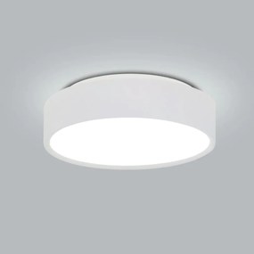 Plafon De Sobrepor Redondo Clear Ø33X11Cm 2Xe27 / Metal E Acrilico | U... (BT - Branco Texturizado)