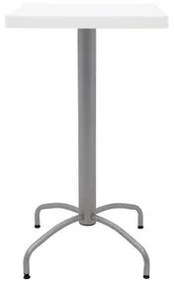 Mesa Quadrada Tramontina Gama 59 cm Alta em Polipropileno Branco com Base em Aço Carbono