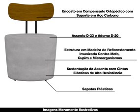 Poltrona Decorativa Addams Veludo Cinza G45 - Gran Belo