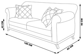 Sofá Decorativo 160cm 2 Lugares com 4 Almofadas Armstrong Veludo Marrom G63 - Gran Belo