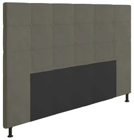 Cabeceira Casal Queen Cama Box 160cm para Quarto Stambul Suede M11 - D'Rossi - Grafite