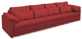 Sofá Retrátil Elétrico Sala de Estar Nolan Bipartido 339cm Conforto Premium em Couro Vermelho G58 - Gran Belo