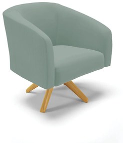 Poltrona Decorativa Giratória MA30 Stella Cotelê Ext/Veludo D03 - D'Rossi - Menta
