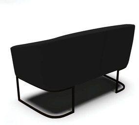Sofá 2 Lugares Namoradeira Industrial Preto Stella Linho D03 - D'Rossi - A79 Preto