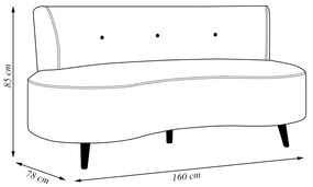 Sofá Living 2 Lugares 160cm Aang Pés Palito Veludo Marrom G33 - Gran Belo