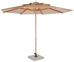 Ombrelone Leblon Creme em Madeira 2,40 MT (LARG) Base 49x49 cm Central com Tecido Bagun - 44274 Sun House