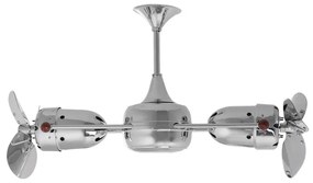 Ventilador De Teto Aco Aluminio Cromado 127V Duplo Dinamico