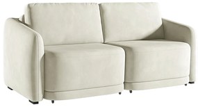 Sofá Cama Modulado Retrátil e Reclinável Decorativo Varsóvia 176cm Veludo Bege G33 - Gran Belo