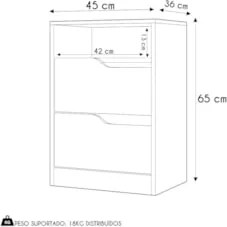 Mesa de Cabeceira com Gavetas Kit 2 Sole Flex Cinamomo/Off - Albatroz