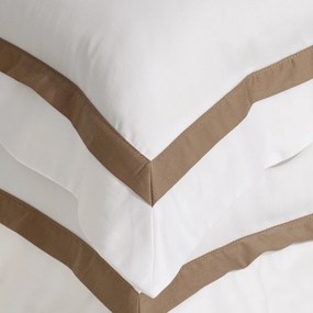 Super Fronha Avulsa Trussardi Cetim 300 Fios Vercelli - Branco e Stelo 50 x 90 cm