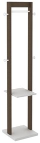 Cabideiro Grande para Quarto Sala de Estar AZ1019 MDP Nogal/Branco G69 - Gran Belo