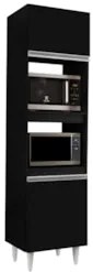 Paneleiro Cozinha Torre Quente 56cm Colorado Preto - Lumil Móveis
