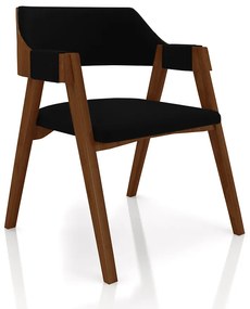 Conjunto Mesa de Jogos Carteado Bellagio Tampo Reversível e 6 Cadeiras Madeira Poker Base Cone Veludo Preto/Imbuia G42 - Gran Belo