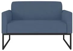 Poltrona Namoradeira 2 Lugares Base Industrial Preta Maressa S04 Suede