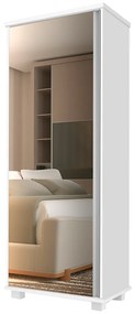 Armário Organizador com Espelho 1 Porta Hawking Branco G37 - Gran Belo