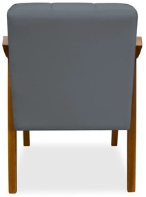 Poltrona Decorativa Vênus Veludo Cinza Grafite