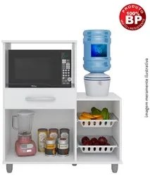 Kit 2 Armários Multiuso Irlanda com Fruteira Branco/Castanho - Lumil M