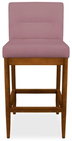 Kit 2 Banquetas Valencia Base de Madeira Maciça Veludo Rose