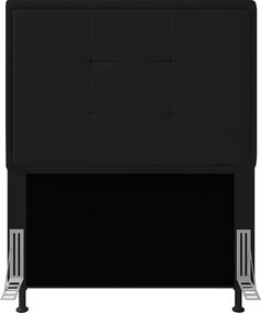 Cabeceira Solteiro Cama Box 90cm para Quarto Onix Suede M11 - D'Rossi - Preto