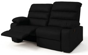 Sofá 2 Lugares Reclinável Retrátil 170cm Naaman Sintético PU Preto K01 - D'Rossi