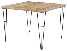 Mesa de Jantar Bronx Quadrada Driftwood Base Aco Grafite 100cm - 64904 Sun House