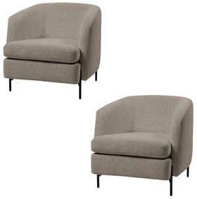 Kit 2 Poltronas Decorativas Sala de Estar Salem Pés Metálicos Bouclê Rústico Castor G92 - Gran Belo