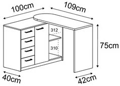 Mesa para Computador Escrivaninha Logan Web Branco - Artany
