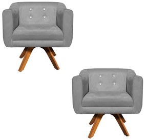 KIT 02 POLTRONAS GIRATORIA JULIA SUEDE G
