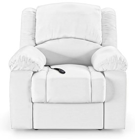 Poltrona do Papai Reclinável Sala de Cinema Madrid Controle Power Elétrico USB PU Branco  G23
