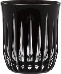 Copo de Cristal Mozart Basic Lapidado p/ Whisky 410ml Preto