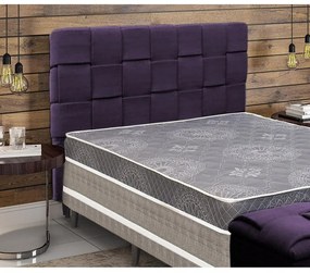 Cabeceira Cama Box Casal Queen 160 cm Ravena Veludo Roxo - Simbal - Violeta escuro