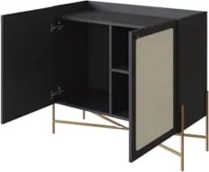 Balcão Aparador Buffet Cantinho do Café Pé Metal Arlo A10 Nero/Dourado