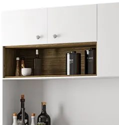 Armário de Cozinha Compacta 182cm Mary K02 Freijó/Supremo - Mpozenato