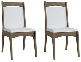 Conjunto 2 Cadeiras Mdf Estofada Travessa Tecido Corano Ameixa Negra