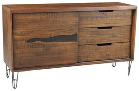 Buffet Sala de Jantar Guidelli Grafite Madeira Maciça Rustic Brown G54 - Gran Belo