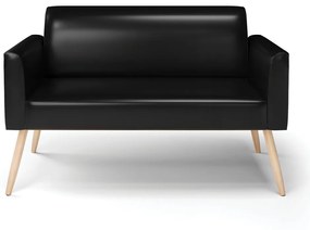 Sofá Namoradeira Pés Palito Natural Marisa Corano D03 - DRossi - Preto