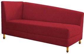 Recamier Valéria 185cm Lado Direito Suede Vermelho - ADJ Decor