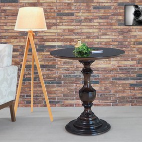 Mesa Lateral Decorativa Para Sala de Estar Rialto 70x76 Imbuia/Preto G71 - Gran Belo