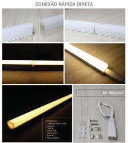 Luminária Linea Slim T5 16W Led 3000K Bivolt 117,3X3,5X2,2Cm | Opus Ec...