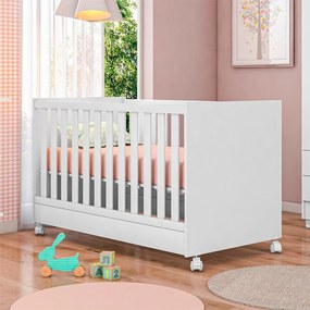 Kit Berço Mini Cama Taís e Cômoda Infantil 3 Gavetas com Nicho Brilhar Q01 - ADJ Decor