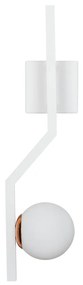 Arandela Zig 56X15X15Cm 1Xg9 / Globo Ø12Cm | Usina 16833/1 (BT - Branco Texturizado, FOSCO)