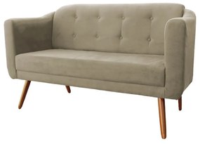 Namoradeira Bruna 1,40 m 2 Lugares Pés Palito Suede Nude