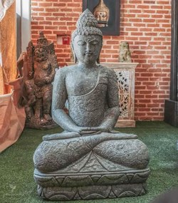 Estátua Buda de Pedra Vulcânica 120cm
