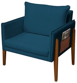 Poltrona Decorativa Milão Luxo Sala, de Estar, Quarto, Decoração - Maltak Decor - Azul Marinho