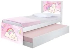 Cama Solteiro Infantil Com Auxiliar 188x88cm Unicórnio K06 - Mpozenato