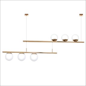 Pendente Retangular 130X12X43Cm Metal E Vidro 6 X G9 Globo Ø12Cm | Old... (GRAFITE, FOSCO)