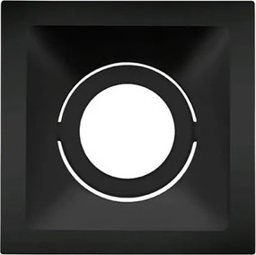 Plafon Embutir Square 9,6Cm Gu10 15W - PRETO